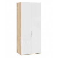 Шкаф для одежды Эмбер с 2 глухими дверями Яблоня Беллуно, Белый глянец